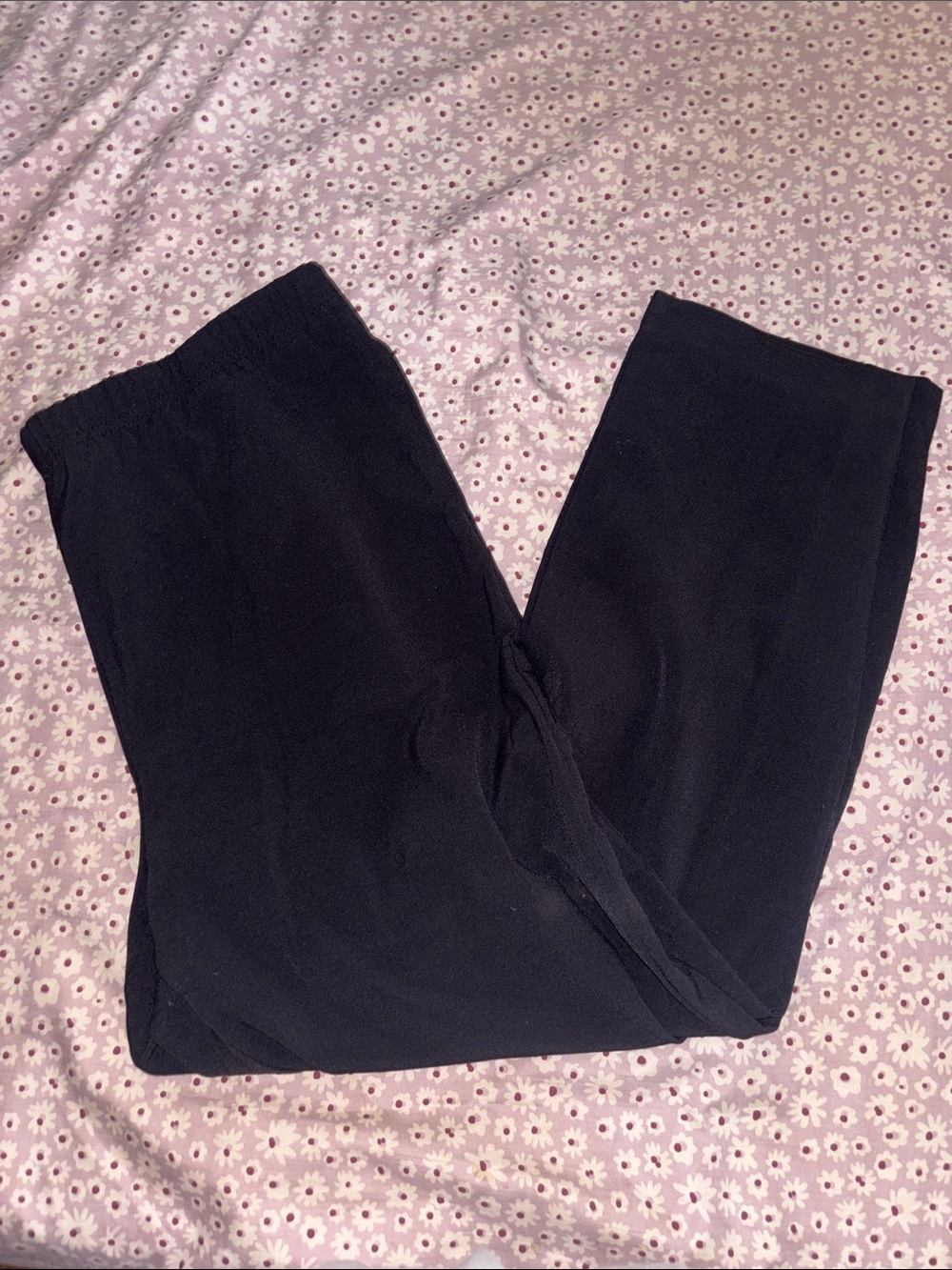 Black Wide-Leg Pants - Soft Knit